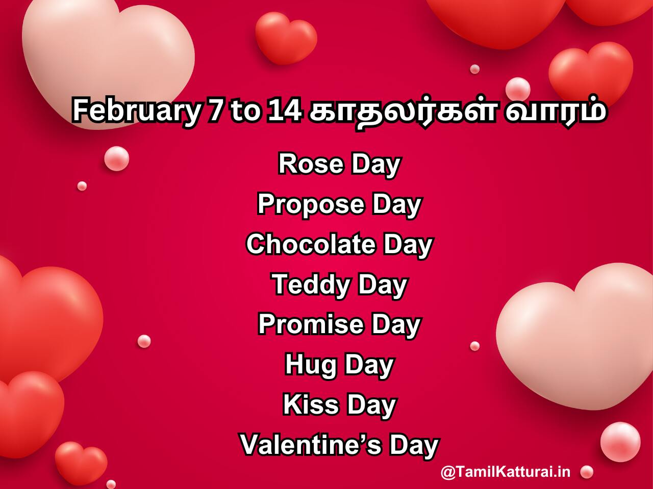 Valentines Day Week in Tamil